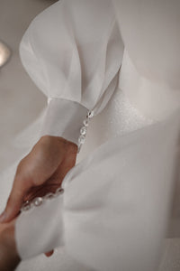 Organza Wedding Blouse with Long Sleeves & High Neck | Ready-to-Ship view 2