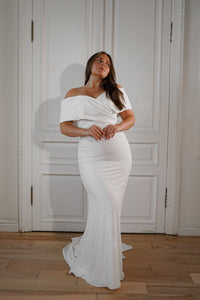 Plus Size Sparkly Sheath Wedding Dress Jolie view 2
