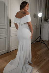 Plus Size Sparkly Sheath Wedding Dress Jolie view 12