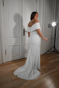 Plus Size Sparkly Sheath Wedding Dress Jolie view 4