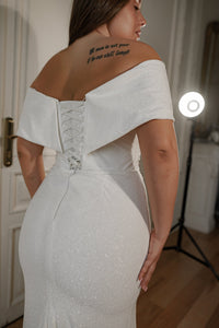Plus Size Sparkly Sheath Wedding Dress Jolie view 7
