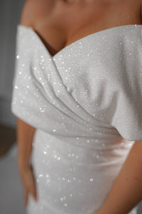 Plus Size Sparkly Sheath Wedding Dress Jolie view 3