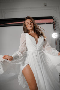 Plus Size Wedding Dress Assol With High Leg Slit view 2