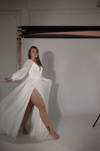Plus Size Wedding Dress Assol With High Leg Slit view 5