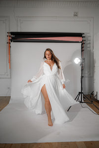 Plus Size Wedding Dress Assol With High Leg Slit view 6