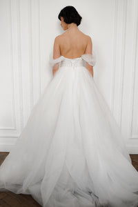 Off-The-Shoulder Shimmering Soft Tulle Wedding Dress Aleksis view 3
