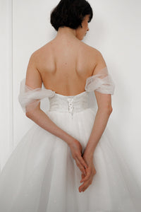 Off-The-Shoulder Shimmering Soft Tulle Wedding Dress Aleksis view 4