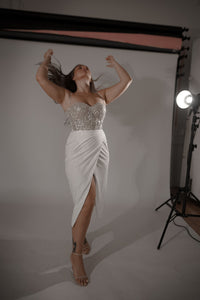 Plus Size Midi Sparkly Wedding Dress Madonna view 2