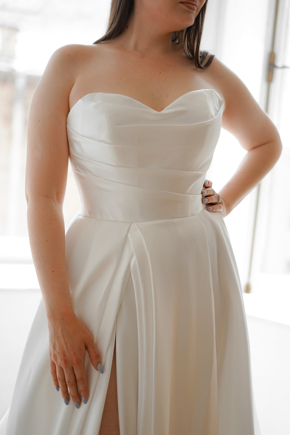 Plus Size Mikado Wedding Dress Chloe details - VOLAKK