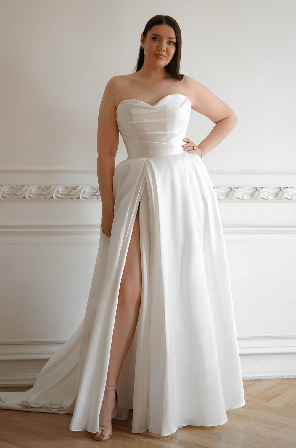 Plus Size Mikado Wedding Dress Chloe - VOLAKK