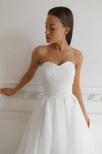 Light ivory Extra Convertible Wedding Dress Audrey (Basic dress + bolero + bow + detachable train) view 6
