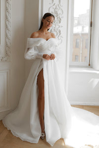 Coral Extra Convertible Wedding Dress Audrey (Basic dress + bolero + bow + detachable train) view 33
