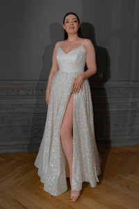 Plus Size Shiny Wedding Dress Bree view 1