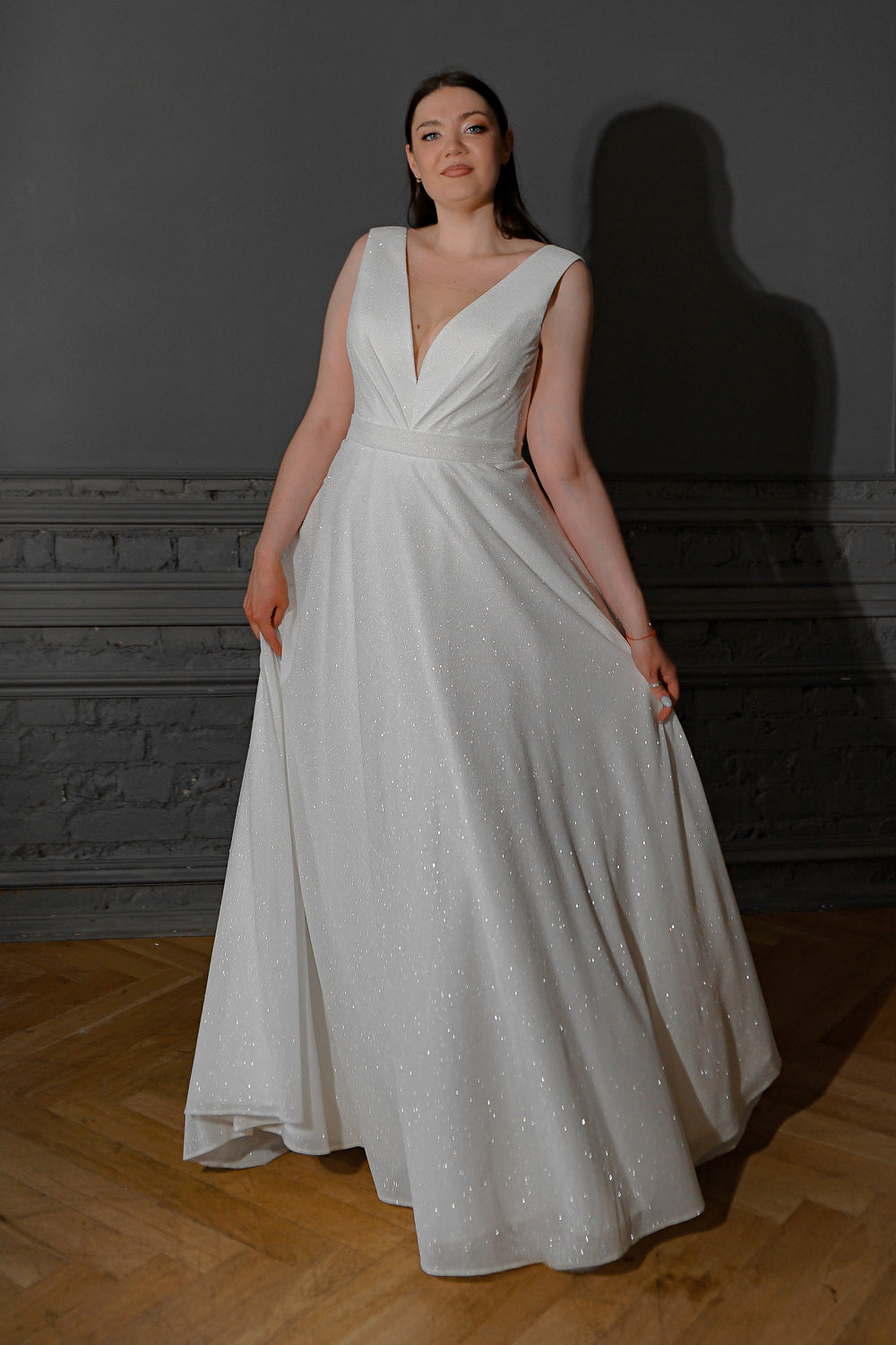 Plus Size Glitter Wedding Dress Kossy - VOLAKK