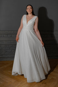 Plus Size Glitter Wedding Dress Kossy view 1