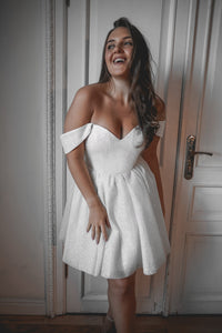 Plus Size Short Sparkly Wedding Dress Milana view 4