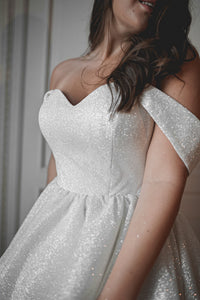 Plus Size Short Sparkly Wedding Dress Milana view 2