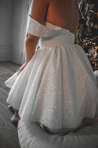 Plus Size Short Sparkly Wedding Dress Milana view 7