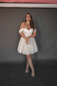 Plus Size Short Sparkly Wedding Dress Milana view 9