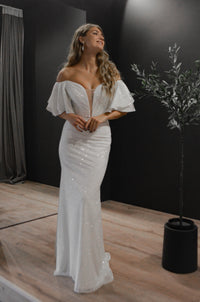 Sparkly Mermaid Wedding Dress Fly view 7