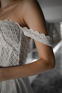 Shiny A-line Wedding Dress Coral view 7