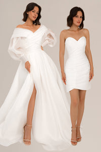 Extra Convertible Wedding Dress Audrey Mini (Basic mini dress + bolero + skirt + bow) view 17