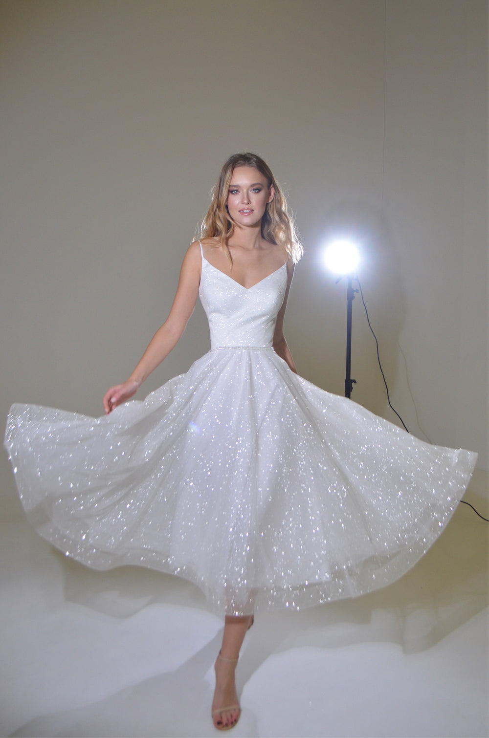 Shiny Wedding & Evening Dress Heist Midi - VOLAKK