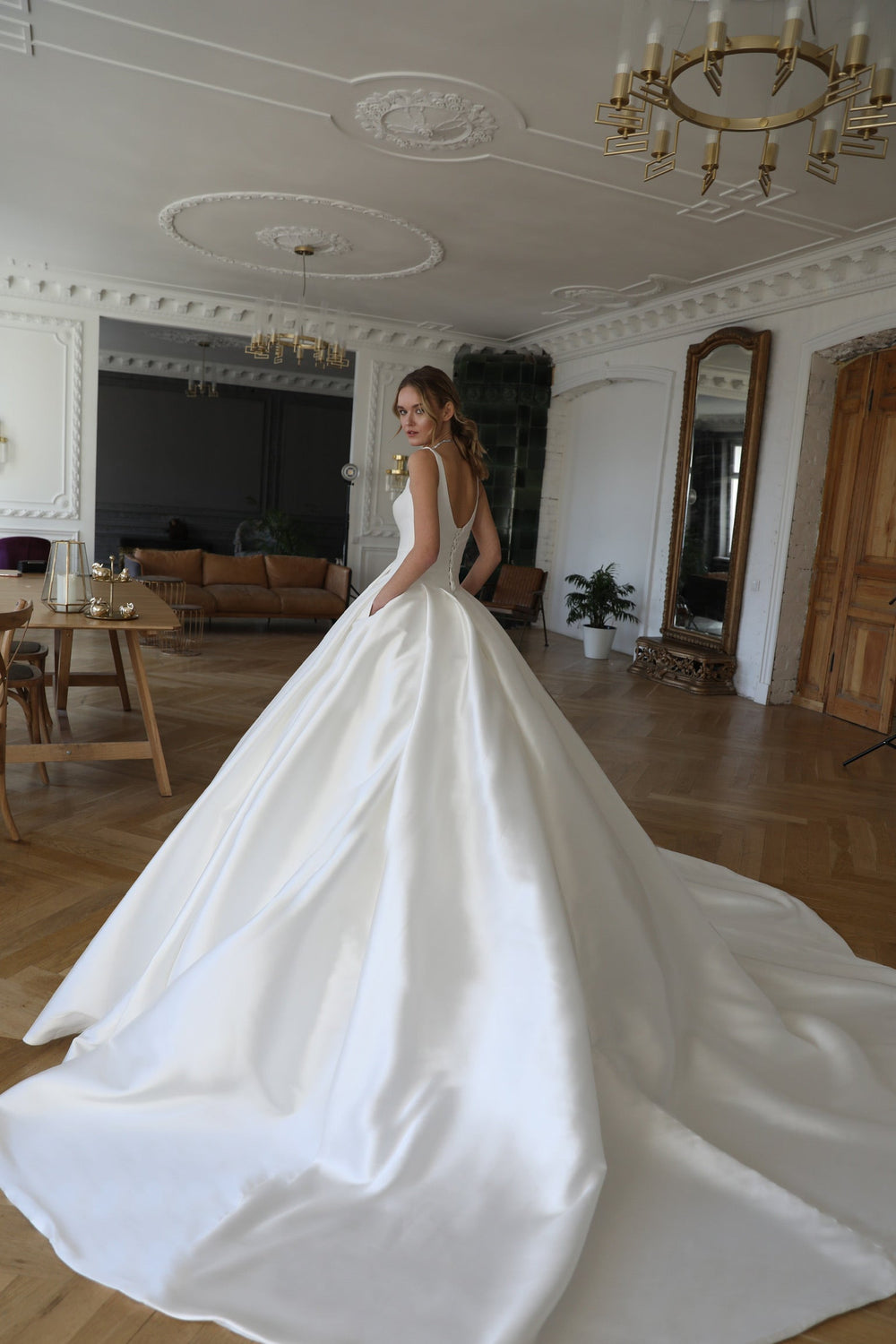 Exquisite Classic Mikado Ball Gown Priscilla detail view - VOLAKK