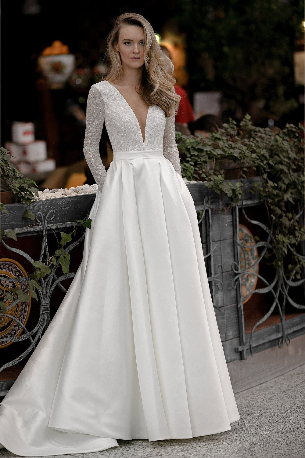 A-line Mikado Wedding Dress Koussindy - VOLAKK