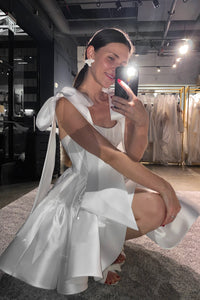 Mikado Wedding Dress Dixie 2 with Straps view 7