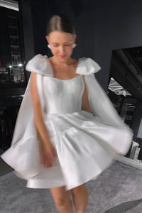 Mikado Wedding Dress Dixie 2 with Straps view 4