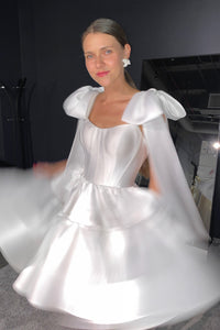 Mikado Wedding Dress Dixie 2 with Straps view 2