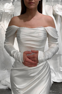 Satin Wedding Dress Kate With Detachable Sleeves view 3