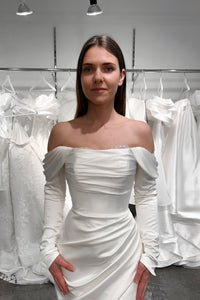 Satin Wedding Dress Kate With Detachable Sleeves view 4