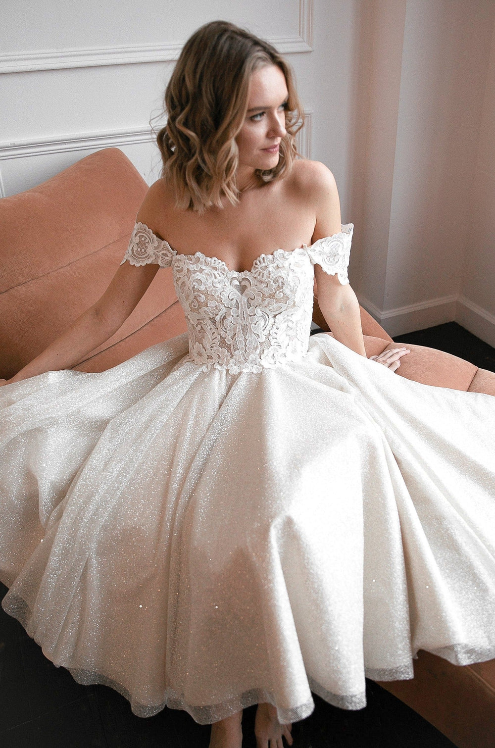 Tea Length Lace Wedding Dress Elise - VOLAKK