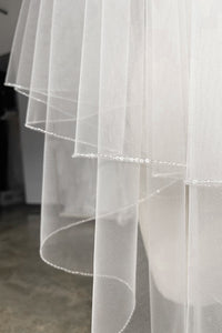 Wedding veil OB H15 with sequins edge view 2