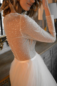 Shiny Wedding Dress Missuri with Long Sleeves view 4