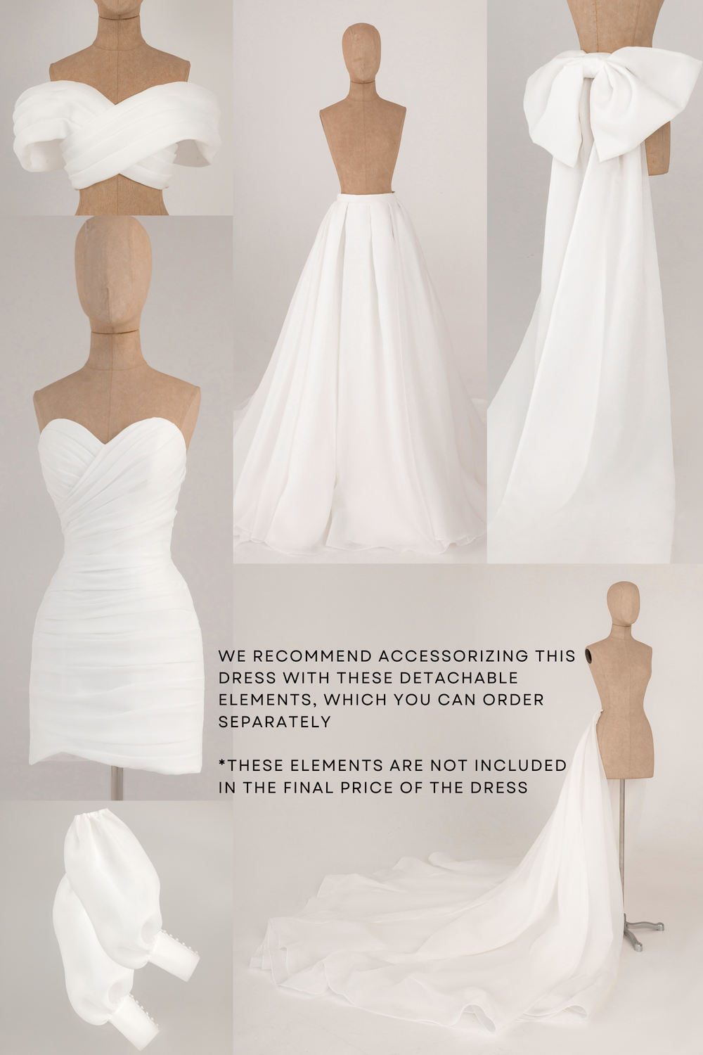 Exquisite Organza Wedding Dress Audrey Mini detail view - VOLAKK