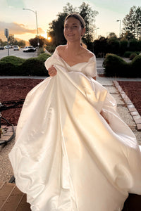Convertible Satin Wedding Dress Mira (dress+overskirt) view 5