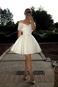 Short Satin Wedding Dress Mira view 4