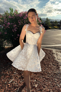 Short Floral Lace Wedding Dress Darsi view 5