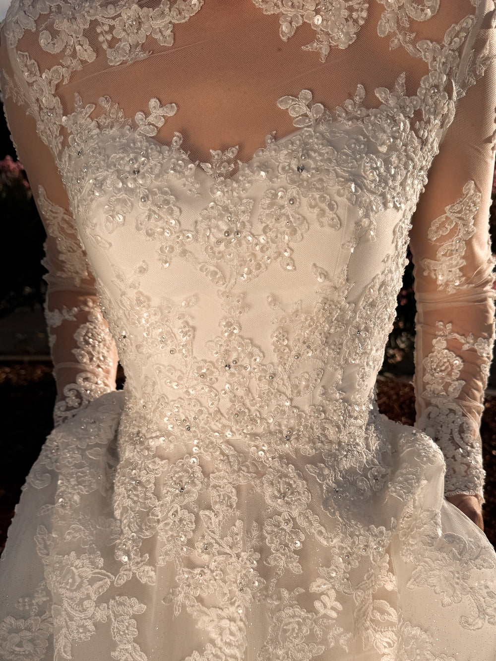 Lace A-line Dress Sakura details - VOLAKK