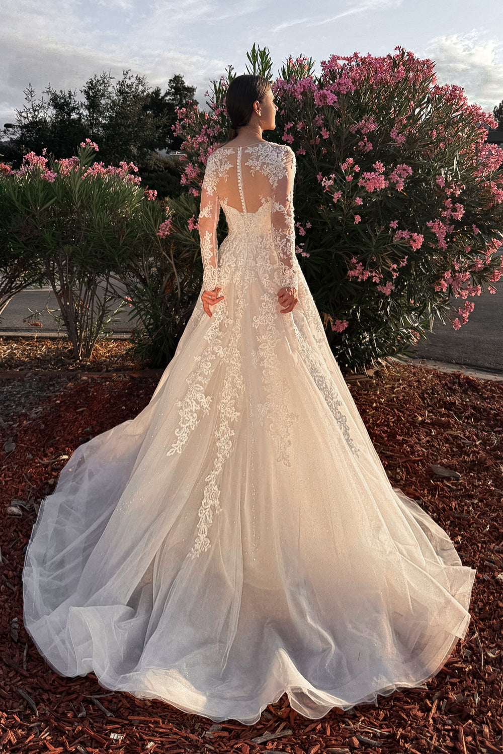 Exquisite Lace A-line Dress Sakura detail view - VOLAKK