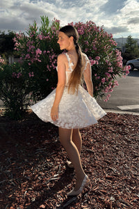 Short Floral Lace Wedding Dress Darsi view 2