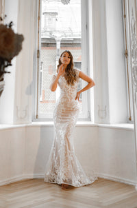 2 in 1 Lace Wedding Dress Airis with Detachable Skirt view 8