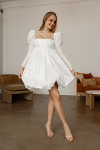 Short Taffeta Wedding Dress Mariell view 4