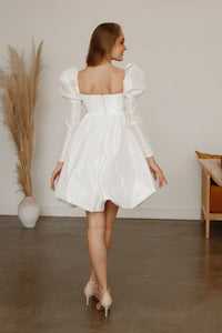 Short Taffeta Wedding Dress Mariell view 2