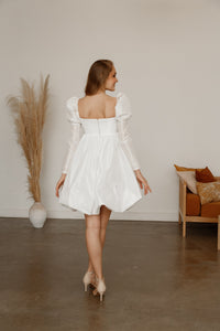 Short Taffeta Wedding Dress Mariell view 8