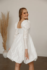 Short Taffeta Wedding Dress Mariell view 9