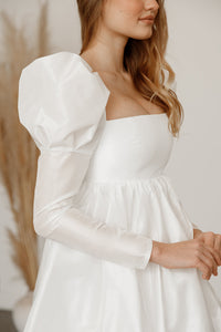 Short Taffeta Wedding Dress Mariell view 3